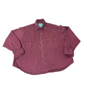 BIG BUD PRESS CROPPED OUERSHIRT - RED WINE Sz: M